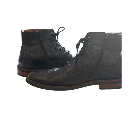 Johnson & Murphy Men\'s 13 M Ankle Boots Black Leather Lace UP